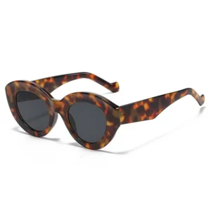 JNPCXI Ins Popular Fashion Oversized Cat Eye Women Sunglasses Green Stripes Retro Shades UV400 Men Trending Oval Sun Glasses