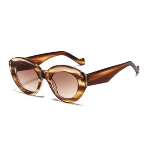 JNPCXI Ins Popular Fashion Oversized Cat Eye Women Sunglasses Green Stripes Retro Shades UV400 Men Trending Oval Sun Glasses
